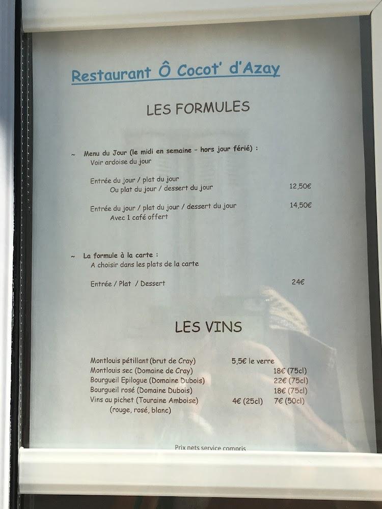 Ô Cocot' d'Azay - Menu Image 1